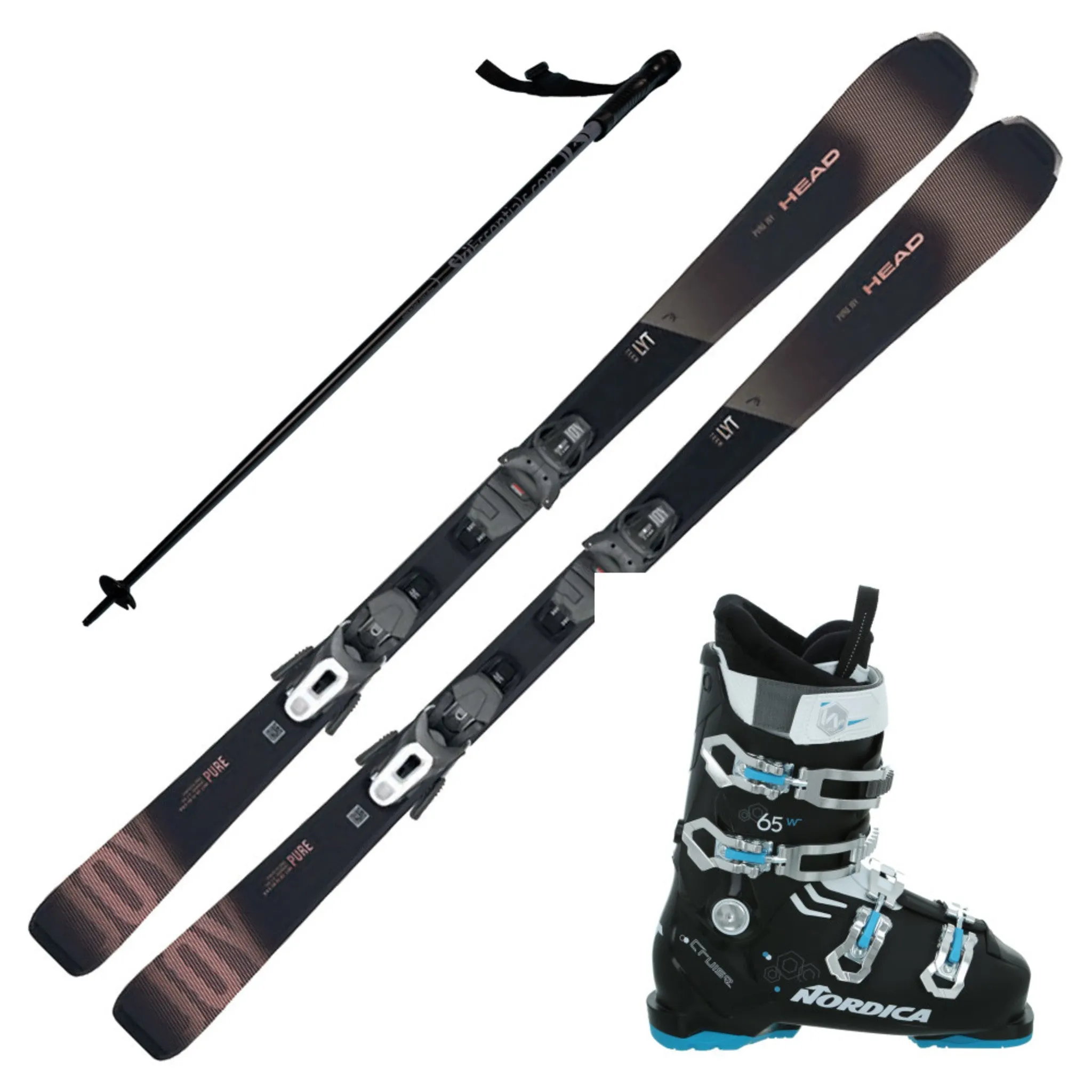 2023 Head Pure Joy SLR Pro Women's Skis with Nordica Cruise 65 Boots and Poles