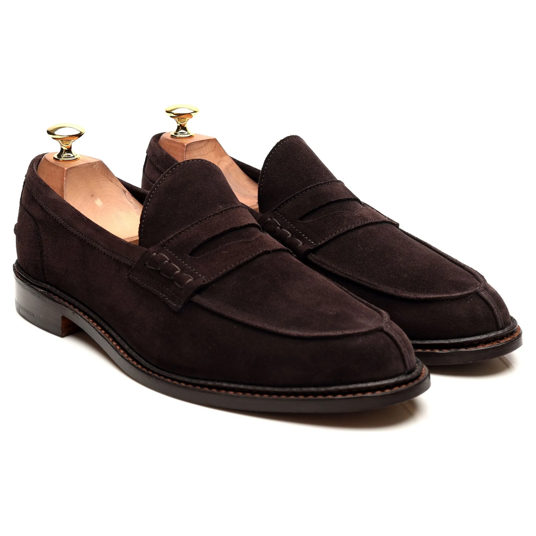 'Adam' Dark Brown Suede Loafers UK 9