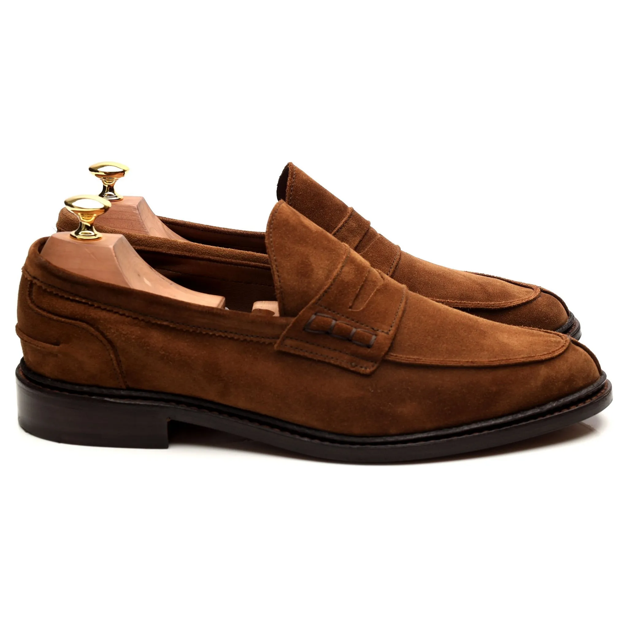 'Adam' Tan Brown Suede Loafers UK 9.5