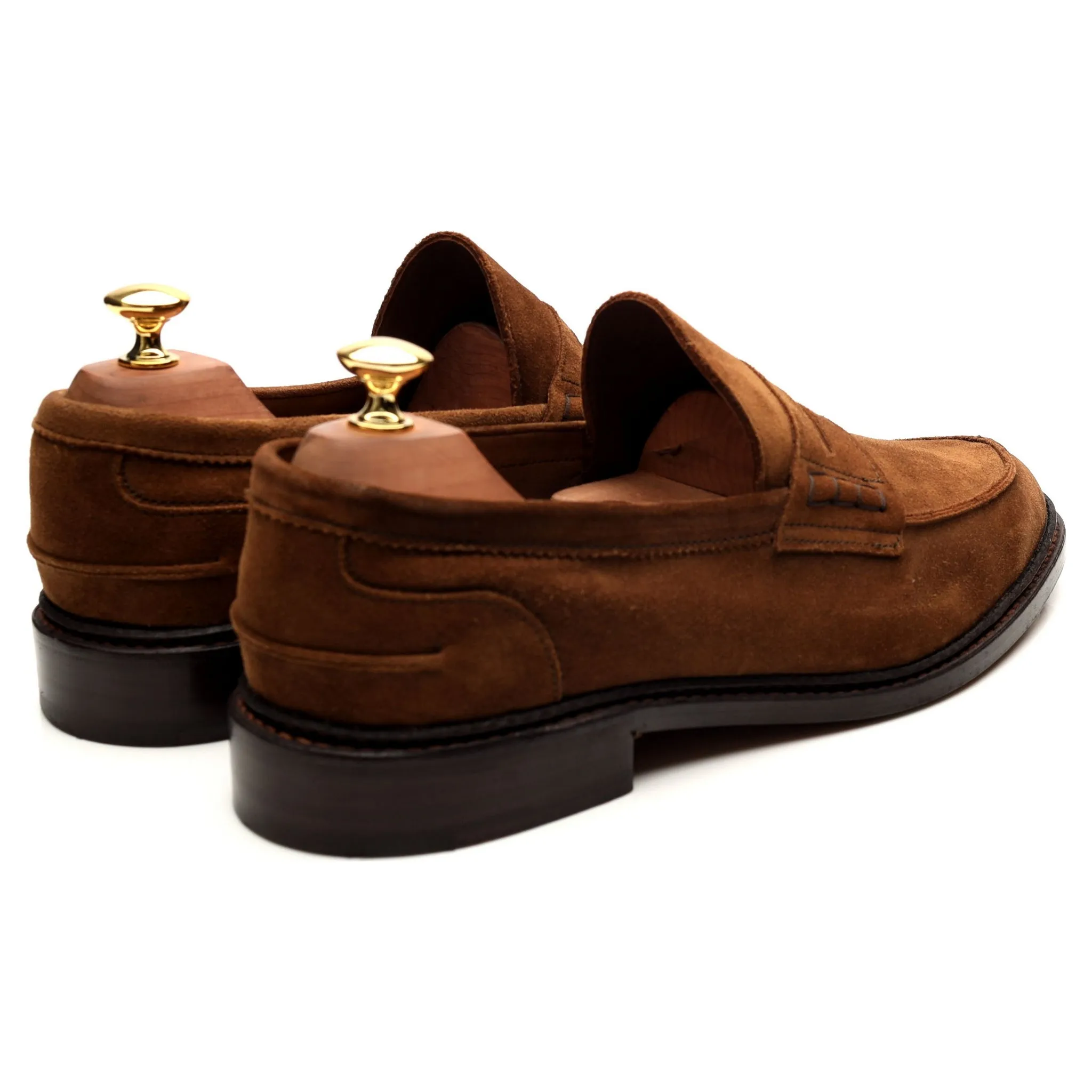 'Adam' Tan Brown Suede Loafers UK 9.5