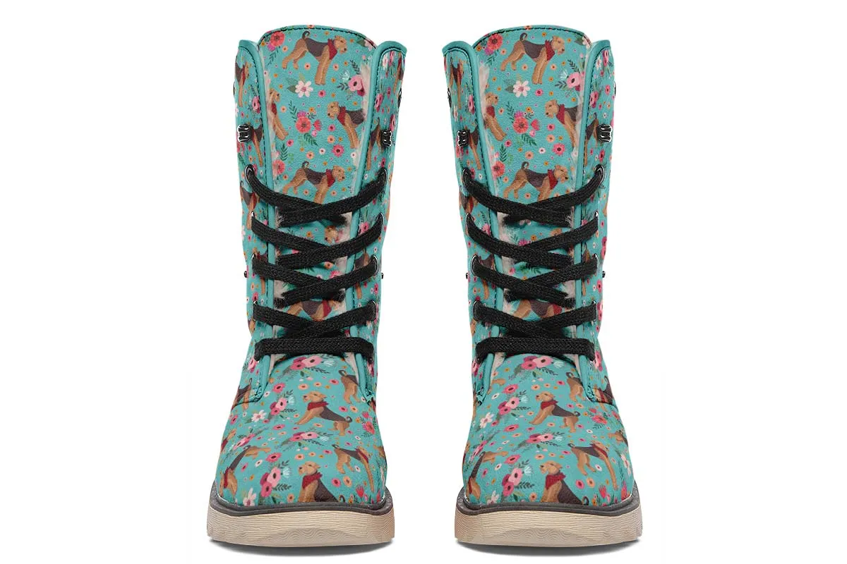 Airedale Terrier Flower Polar Vibe Boots