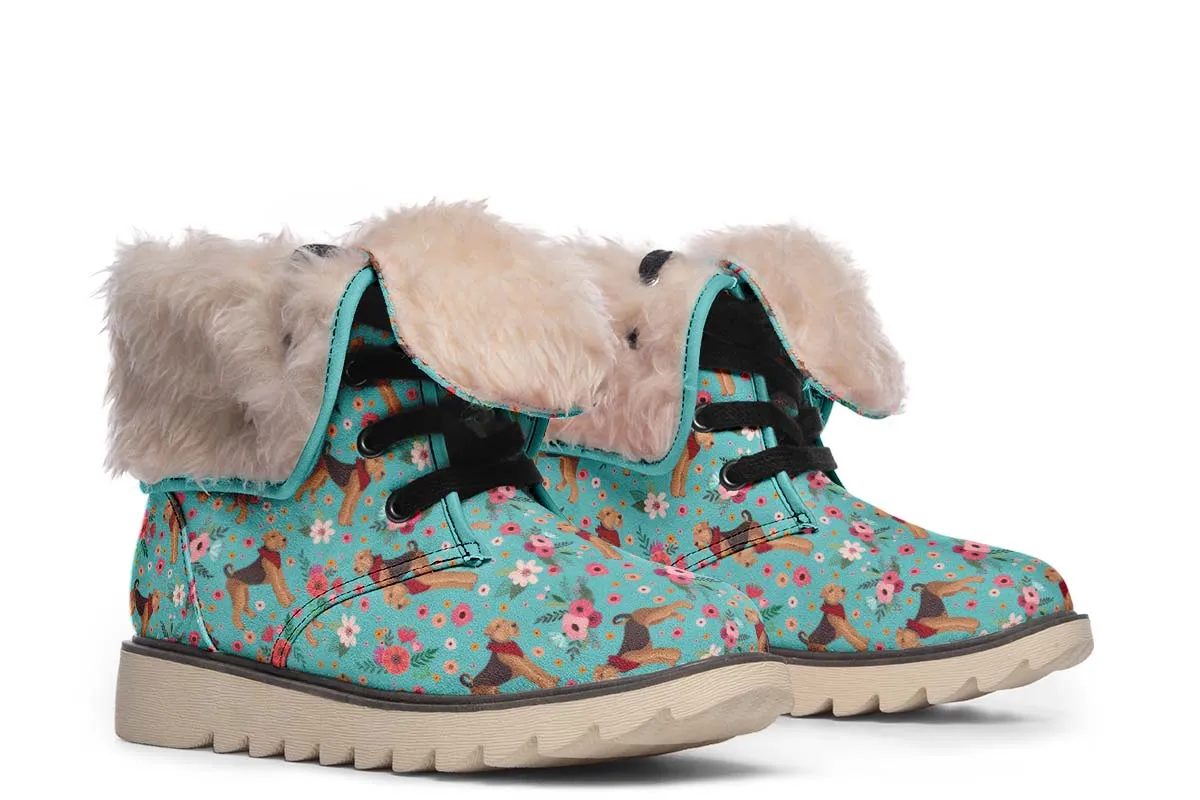 Airedale Terrier Flower Polar Vibe Boots