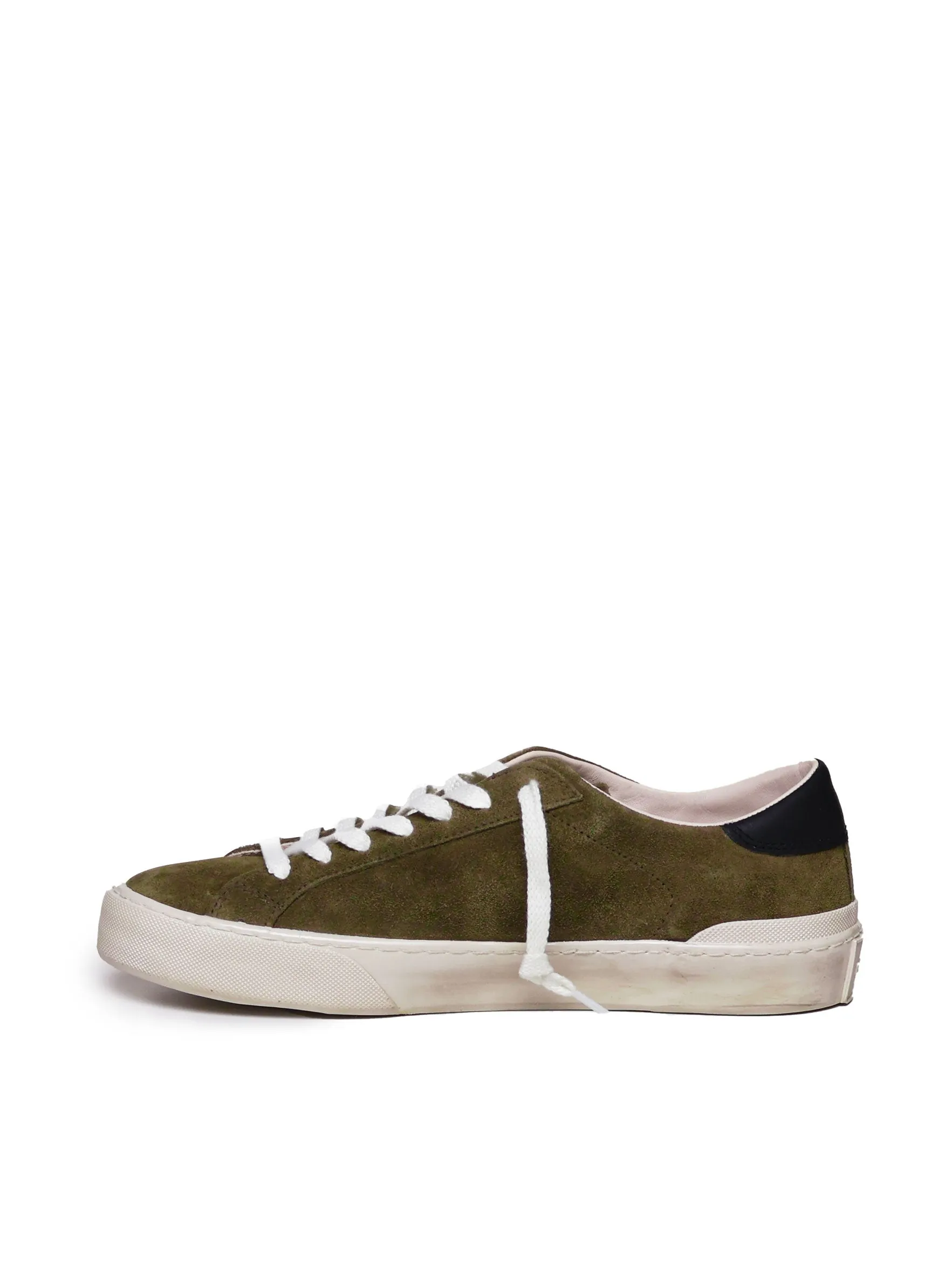 Army Green Suede Lace-Up Sneakers