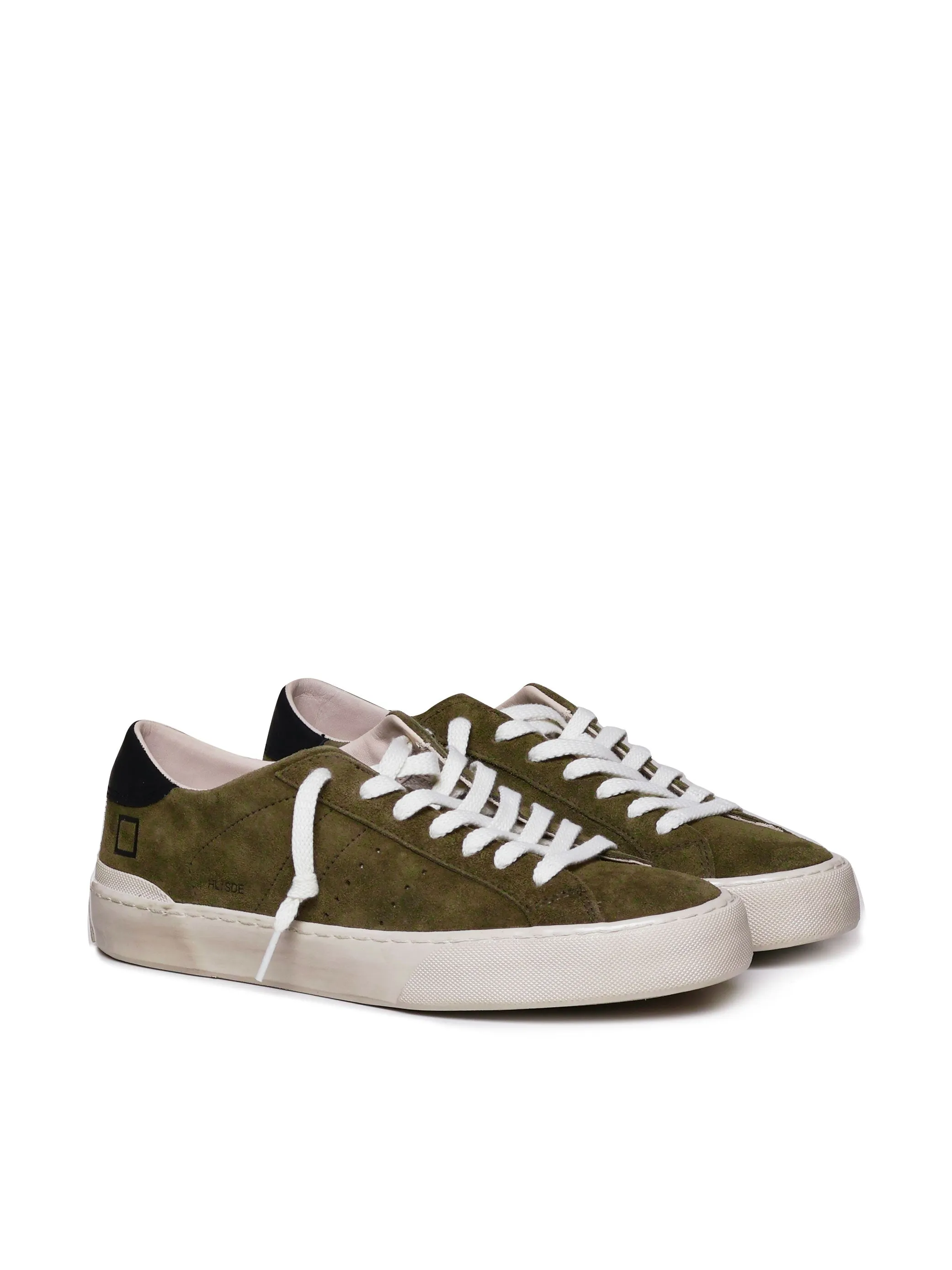 Army Green Suede Lace-Up Sneakers