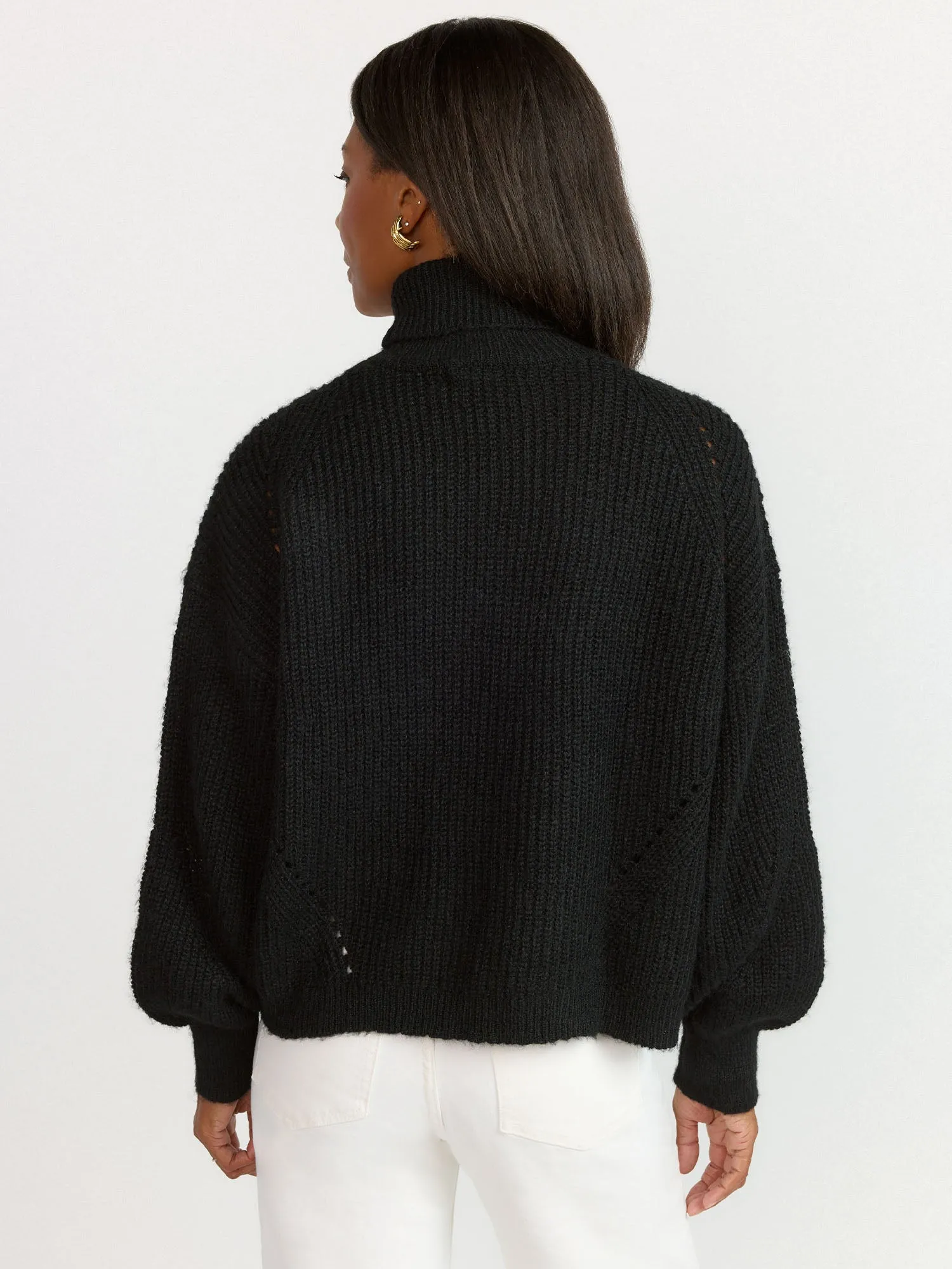 Balloon Sleeve Turtleneck Sweater