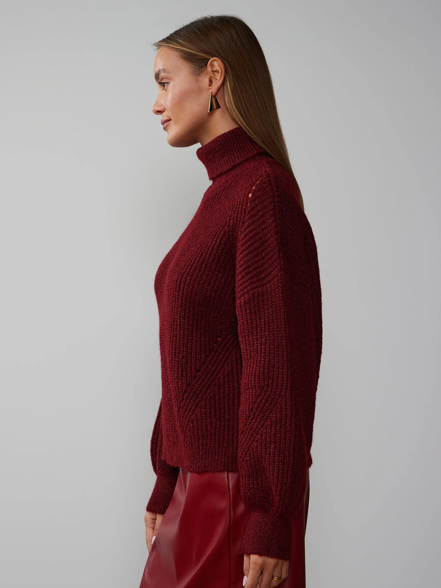 Balloon Sleeve Turtleneck Sweater