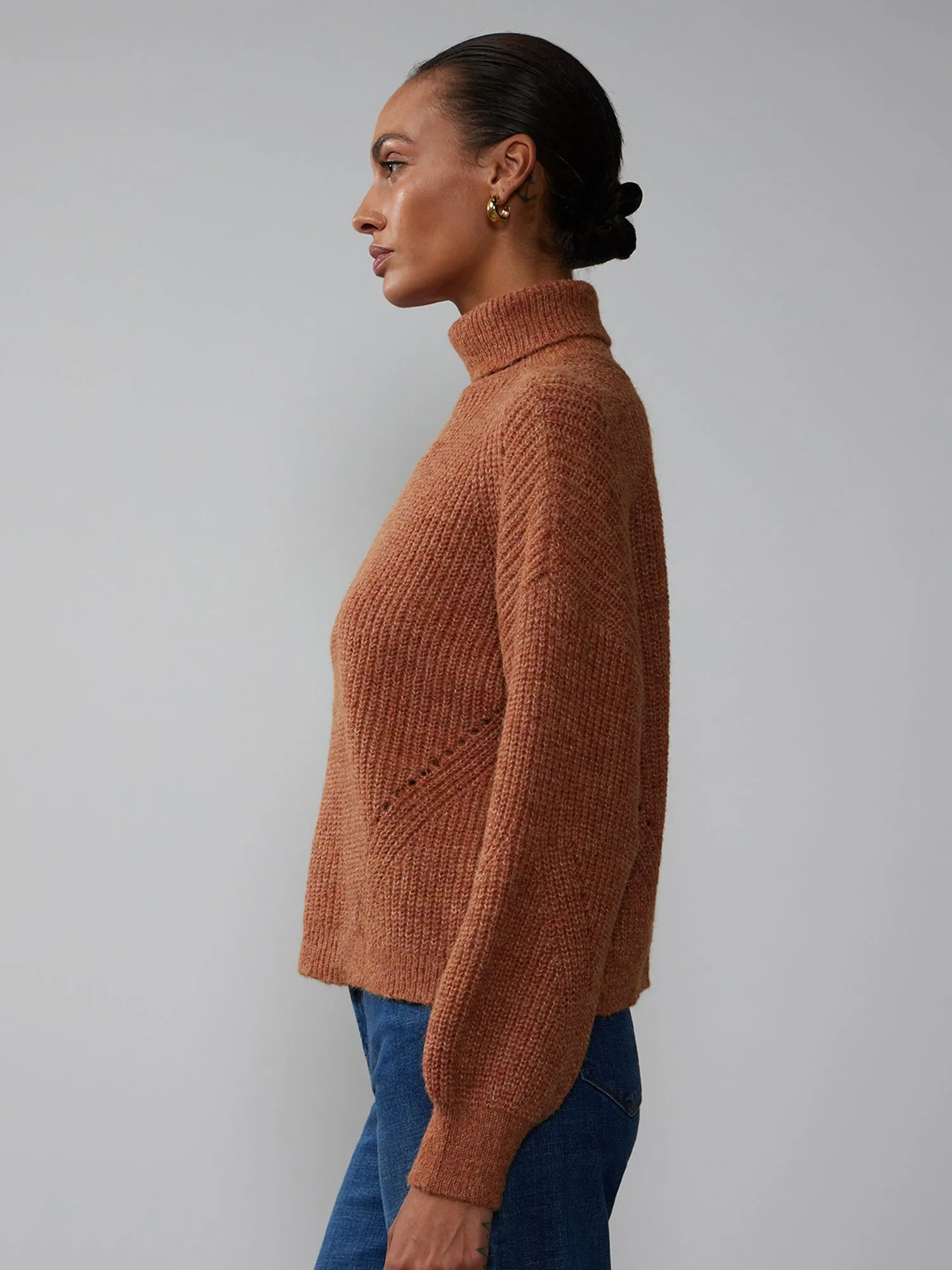 Balloon Sleeve Turtleneck Sweater