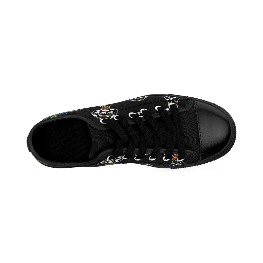 Black and White Skull Shroom Men's Sneakers