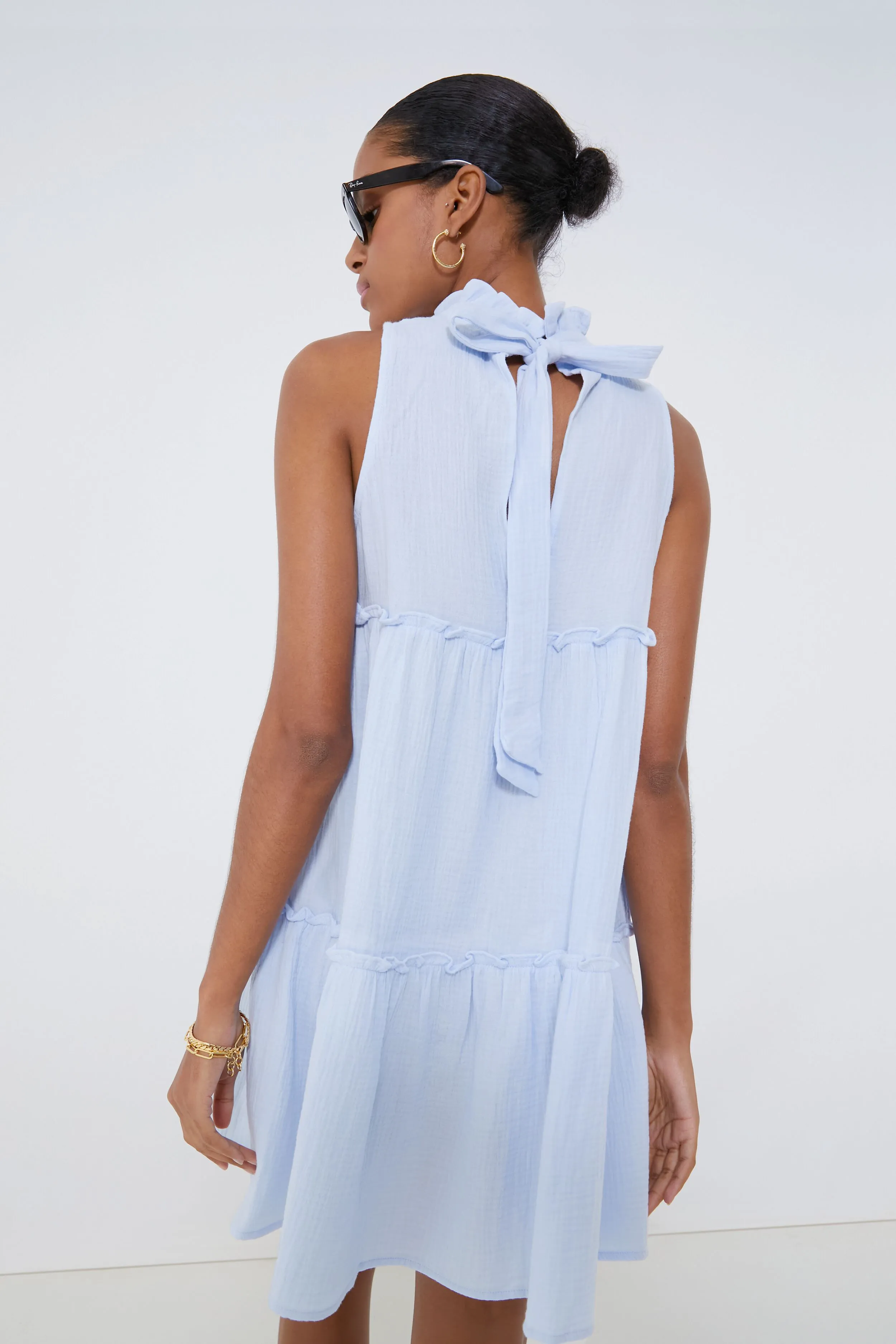 Blue Lightweight Gauze Morgan Dress