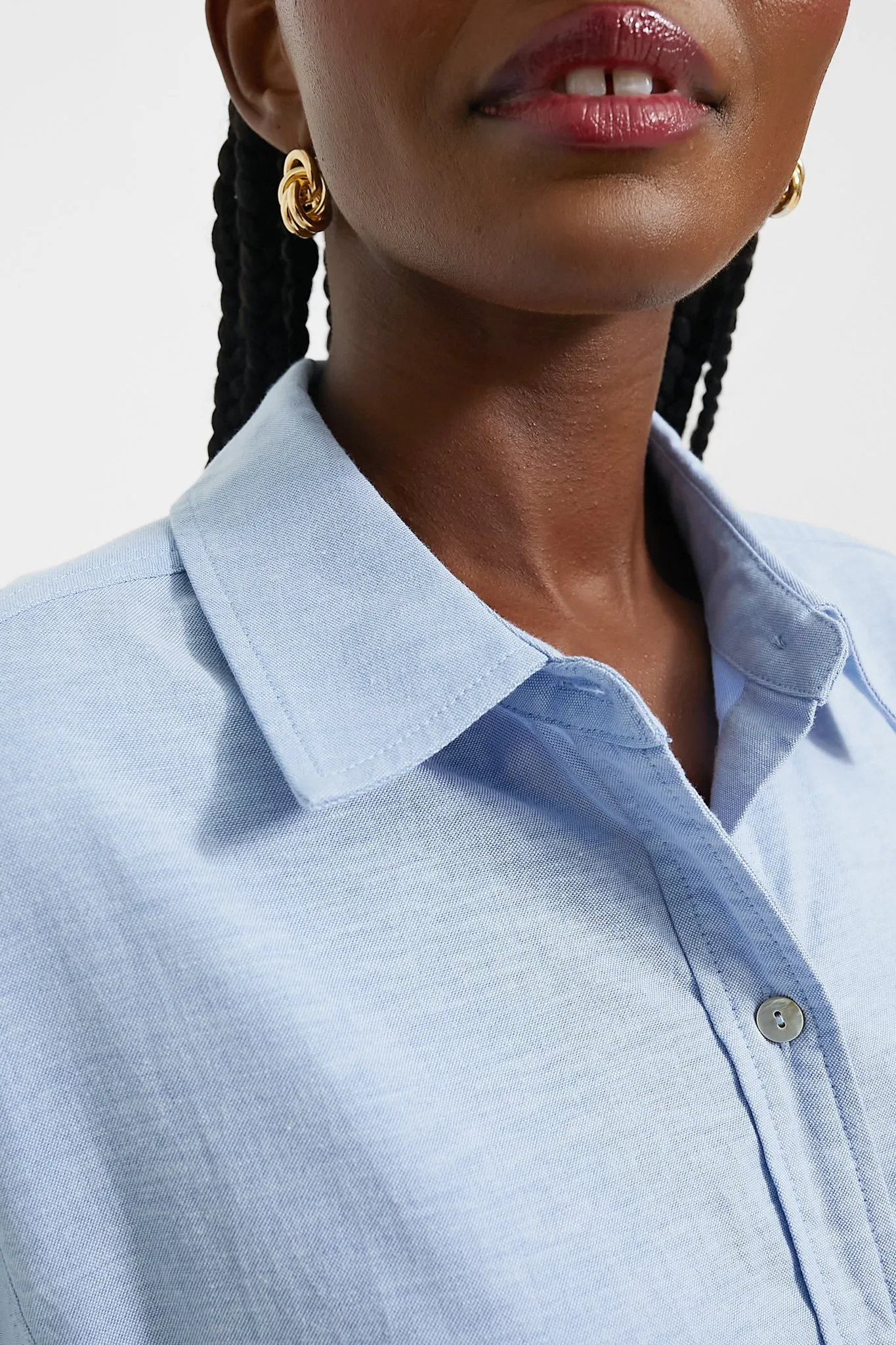 Blue Lightweight Oxford Aria Dress