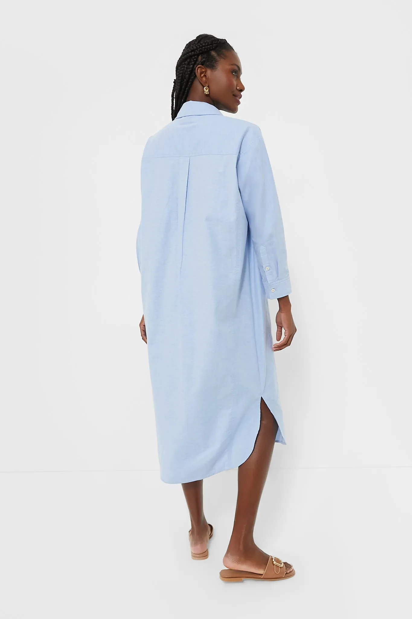 Blue Lightweight Oxford Aria Dress