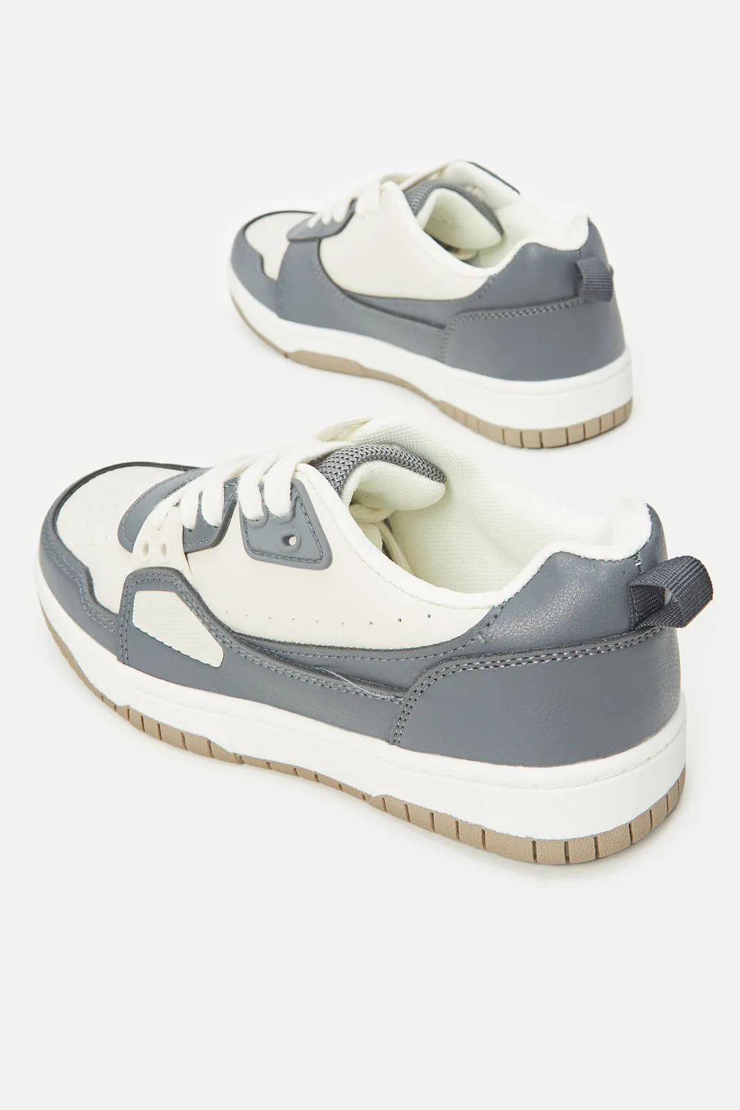 Boys Grey Colour Block Sneakers