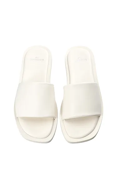 Copenhagen White Nappa Slip On Sandals