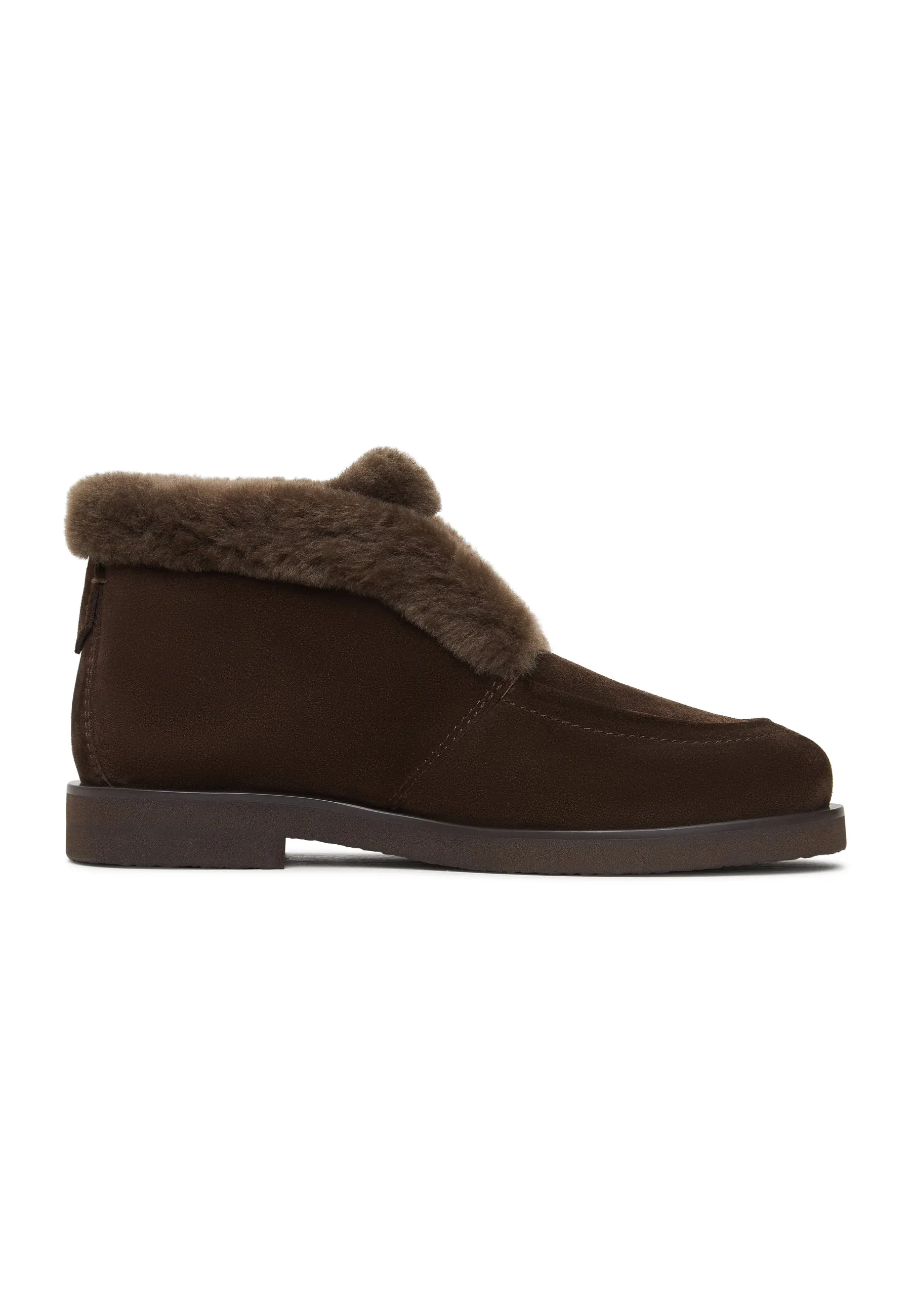 Cozy Suede Fur-Lined Boots Gerda - Brown