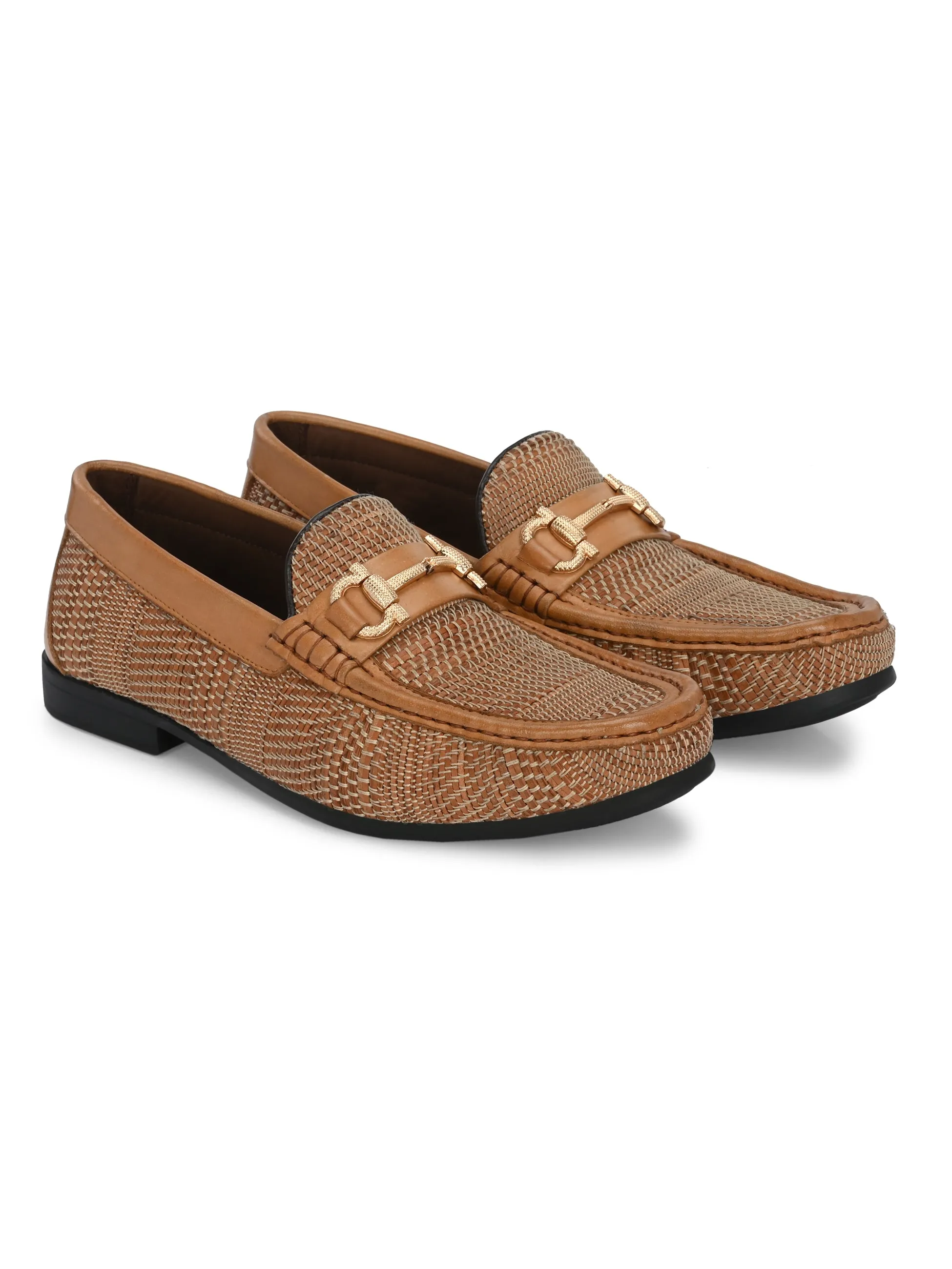 HITZ5342-Men's Tan Leather Casual Loafers