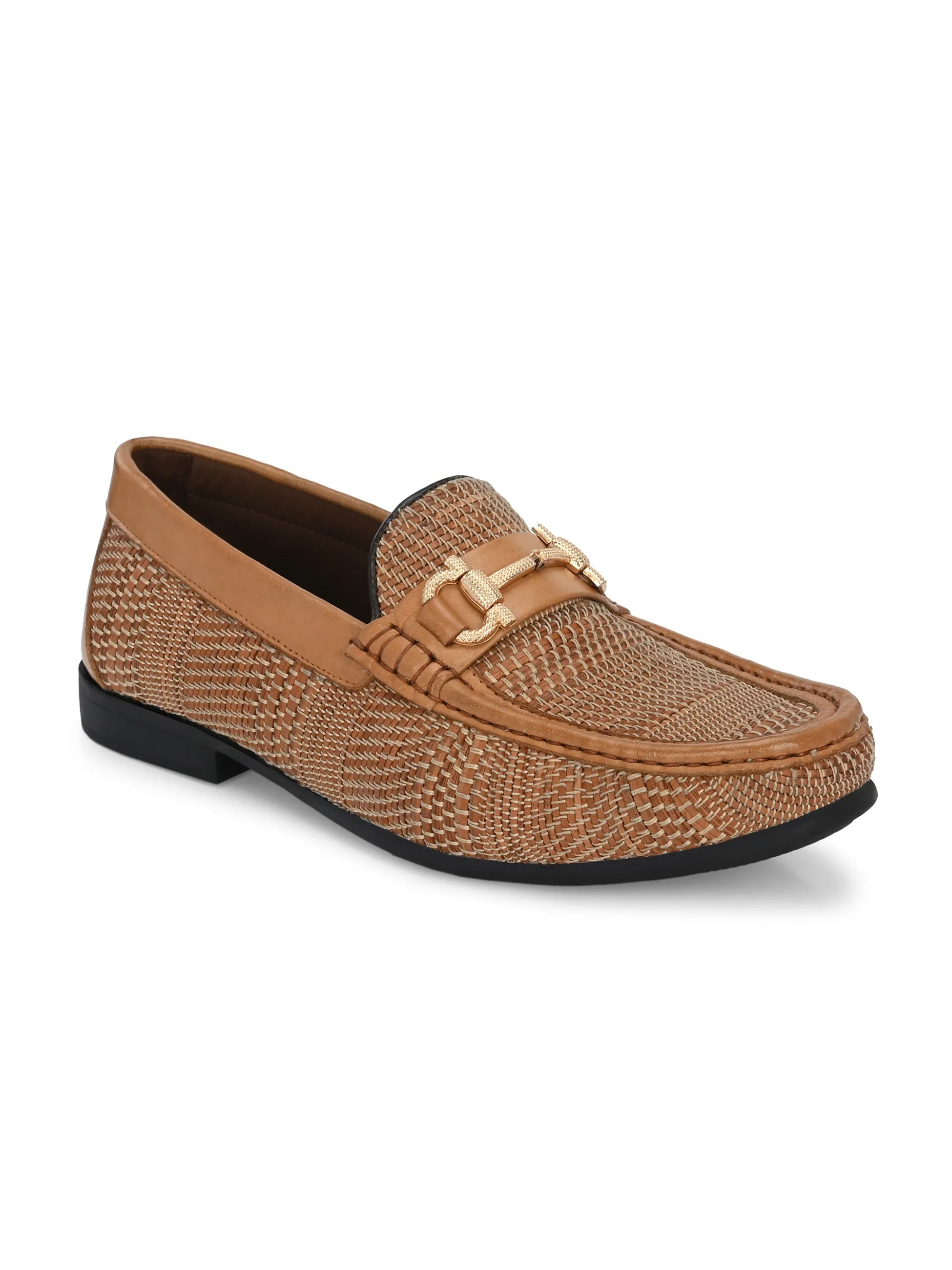 HITZ5342-Men's Tan Leather Casual Loafers