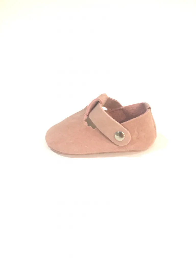 Iris T-Bar Shoes - Pink Suede