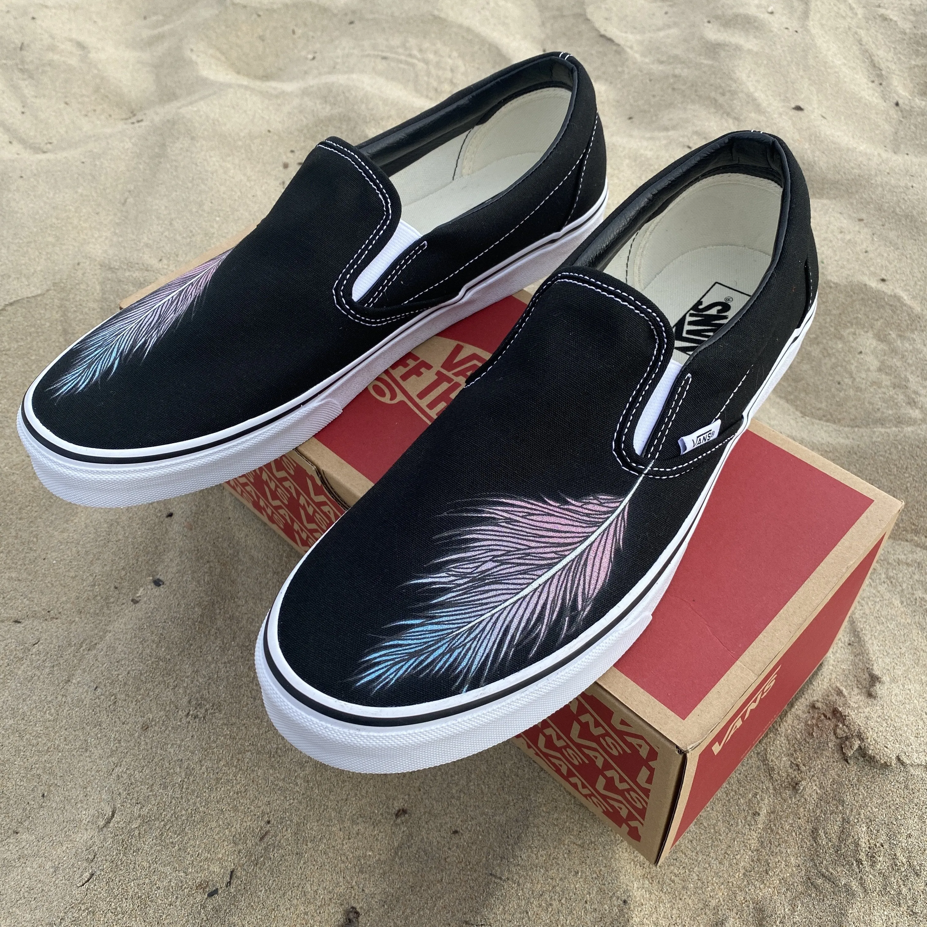 Kids Shoes - Feather Black Slip Ons