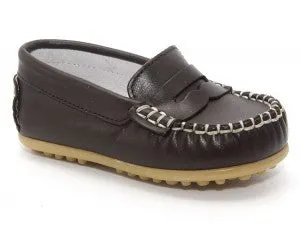 Leather Moccasin Brown for Boys Patucos Shoes