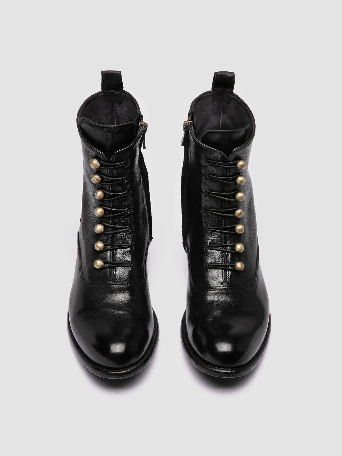 LIS 006 - Black Leather Zipped Boots