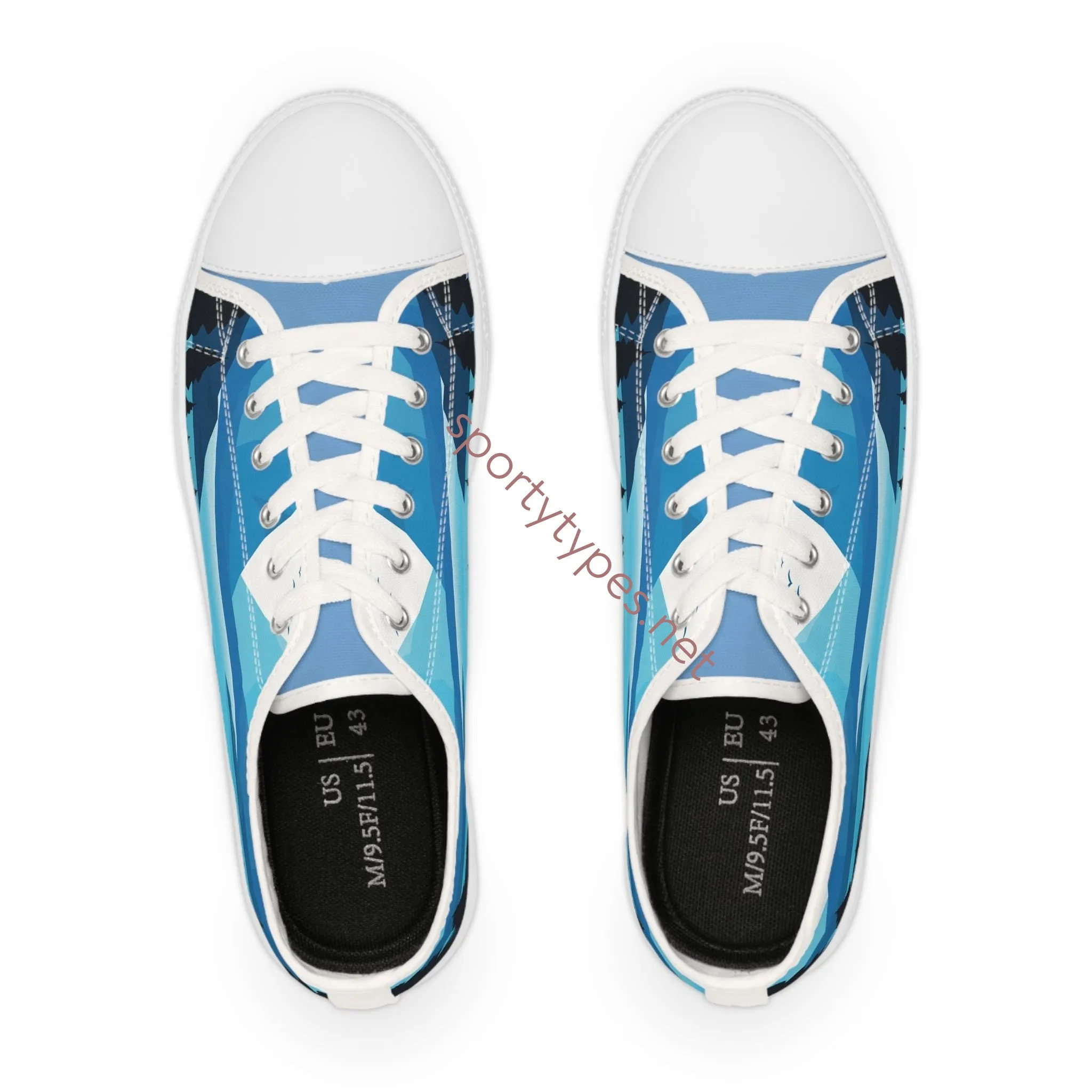 Men's Canvas Mountain Scene Low Top Sneakers