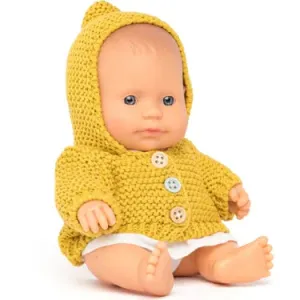 Miniland Dressed Baby Doll | Caucasian Girl 8 1/4"