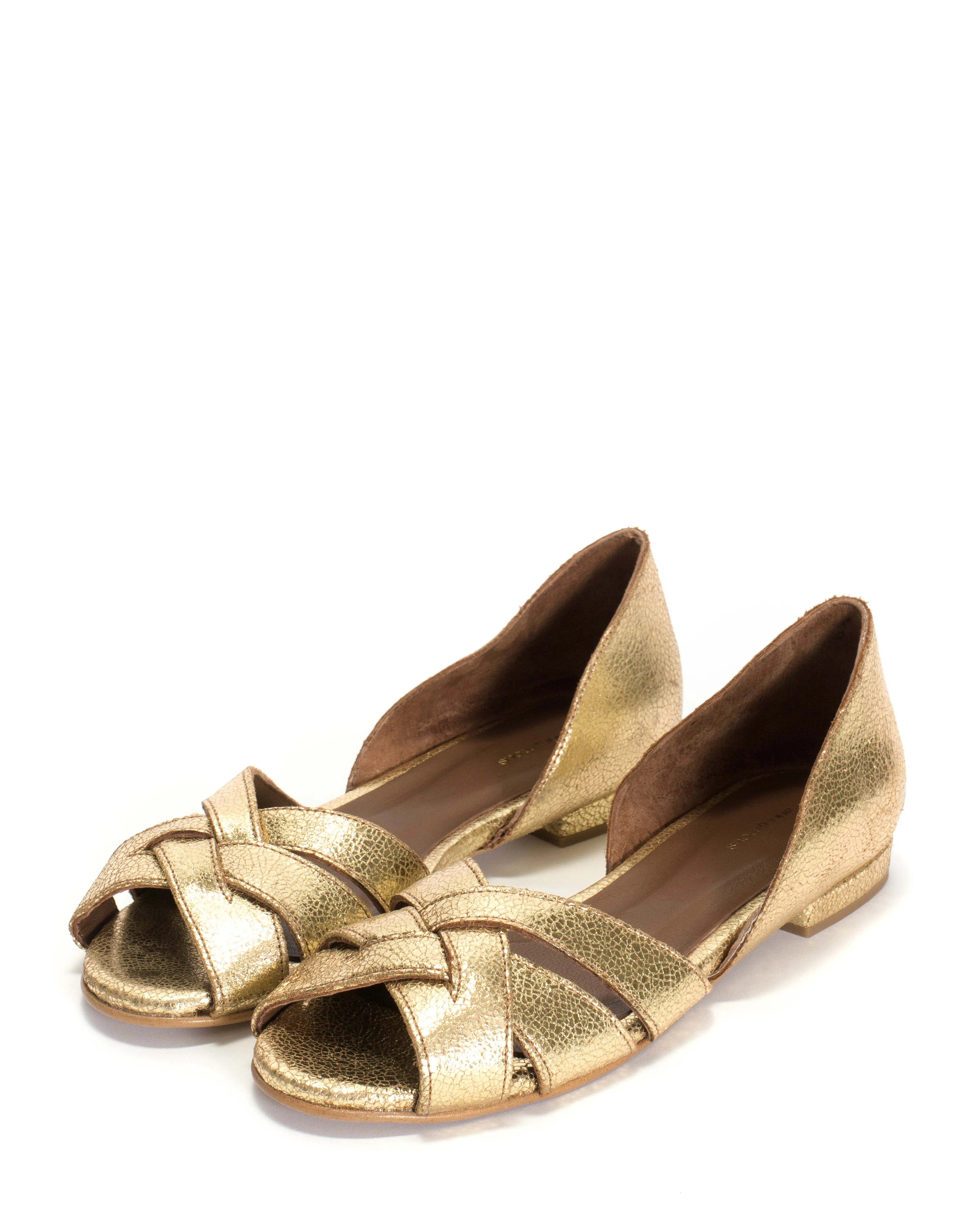 Sanni 20 Crackled Metallic Gold