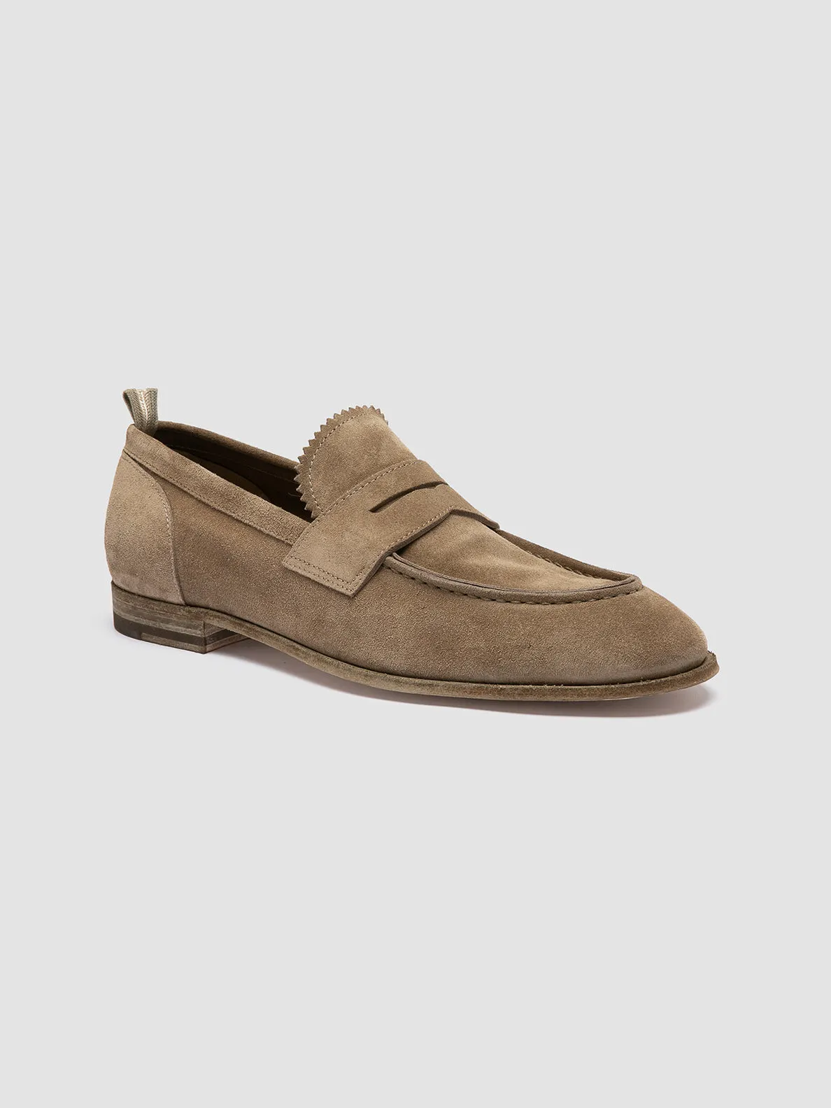 SOLITUDE 001 - Taupe Suede Penny Loafers