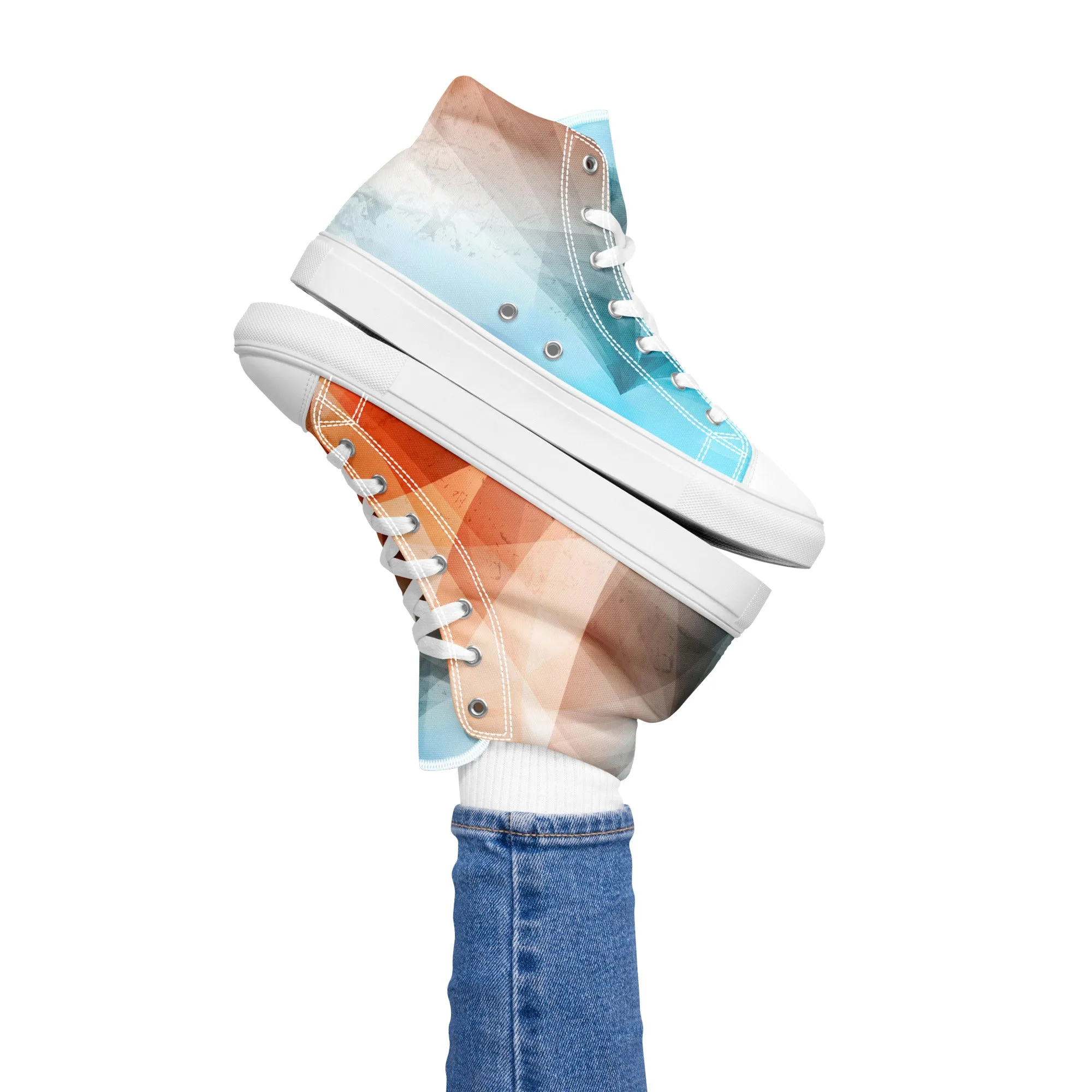 Stay Cozy & Chic with These Peachy Blue High Tops - Women's Sneakers