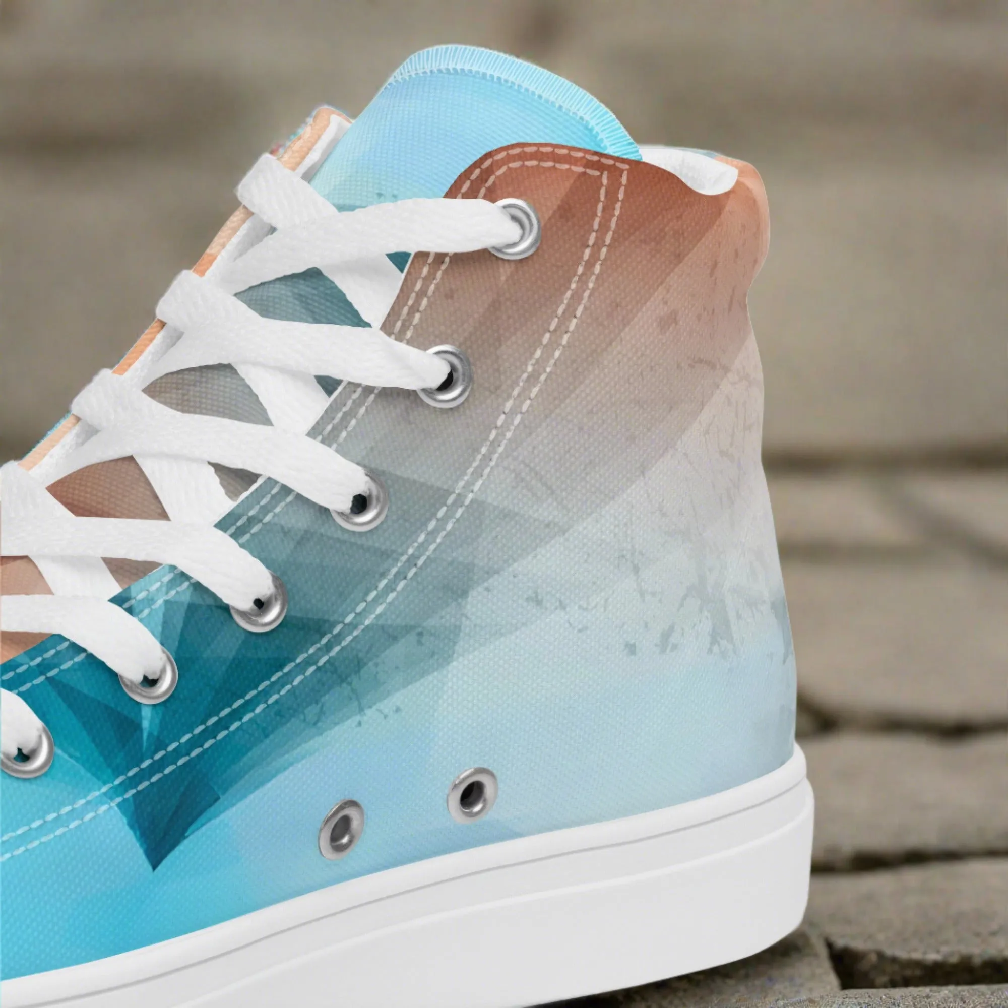 Stay Cozy & Chic with These Peachy Blue High Tops - Women's Sneakers