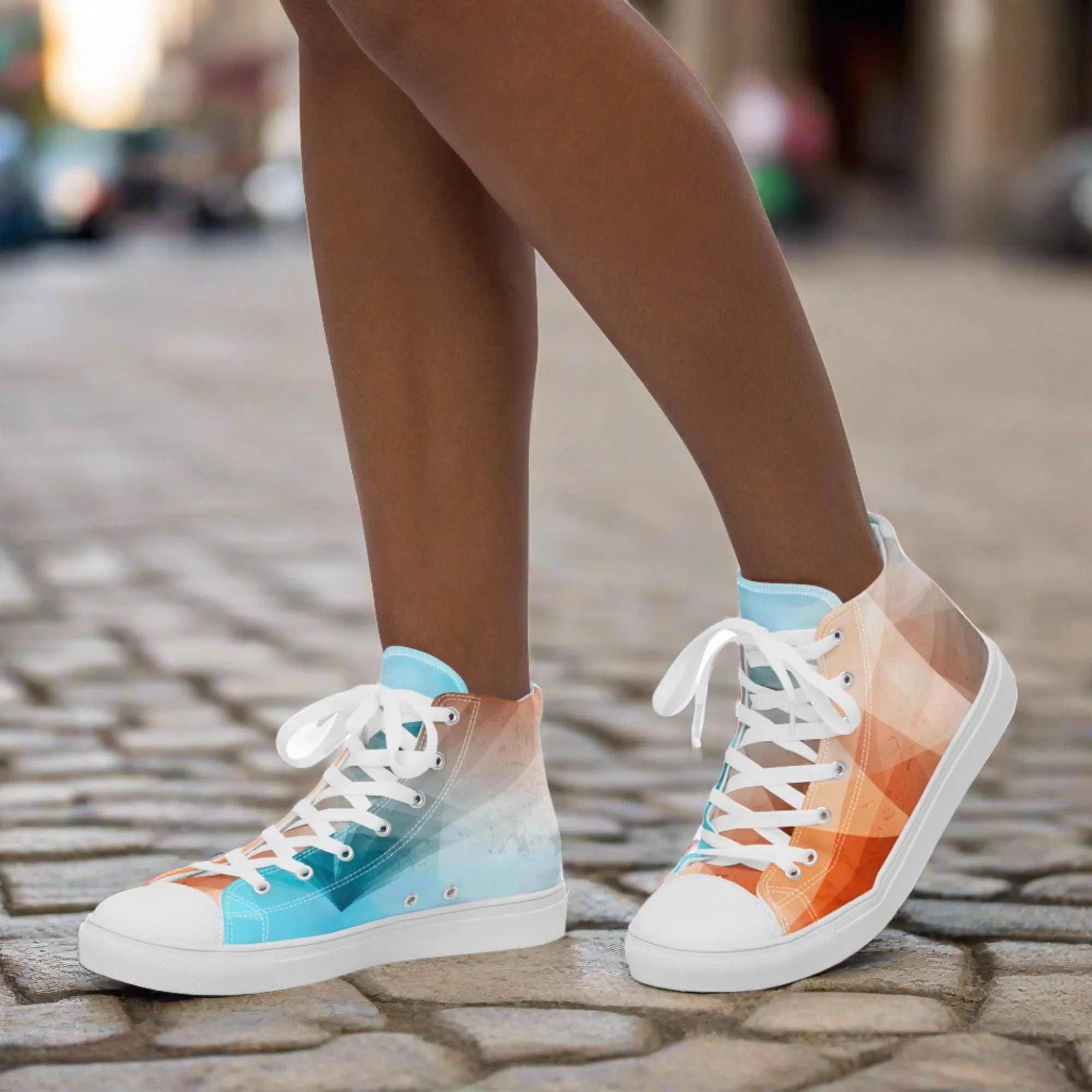 Stay Cozy & Chic with These Peachy Blue High Tops - Women's Sneakers