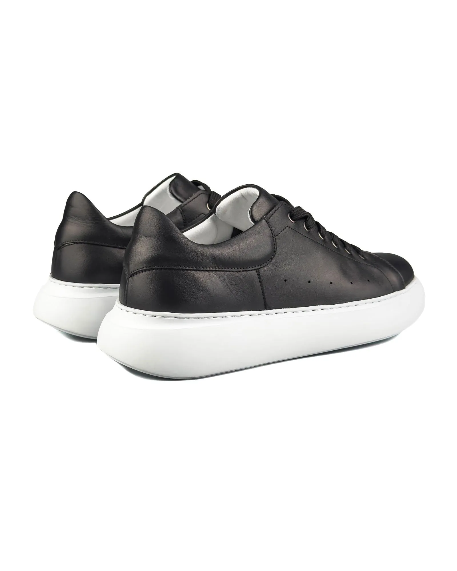 T-Strada Black Leather Genuine Leather Men's Sneakers