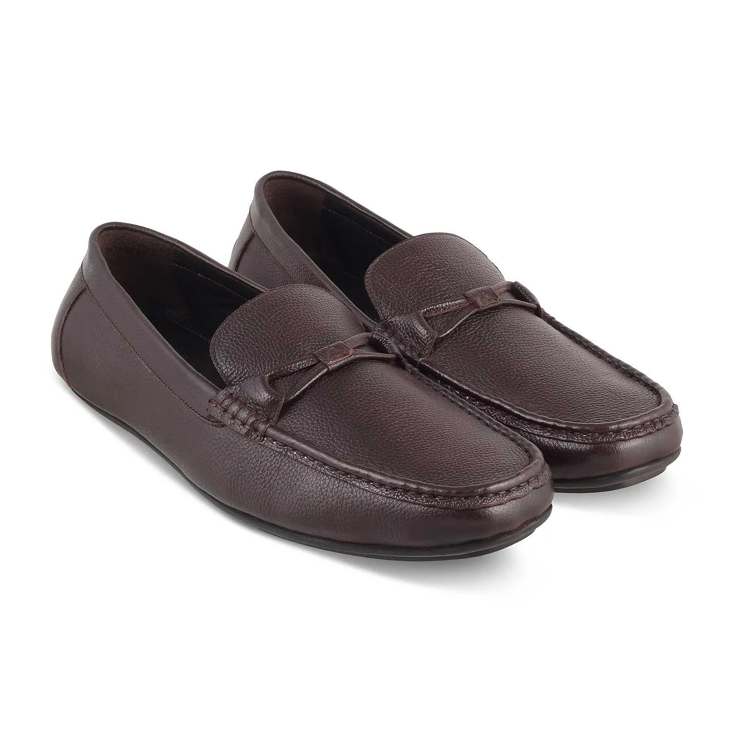 The Levent Brown Men's Leather Driving Loafers Tresmode