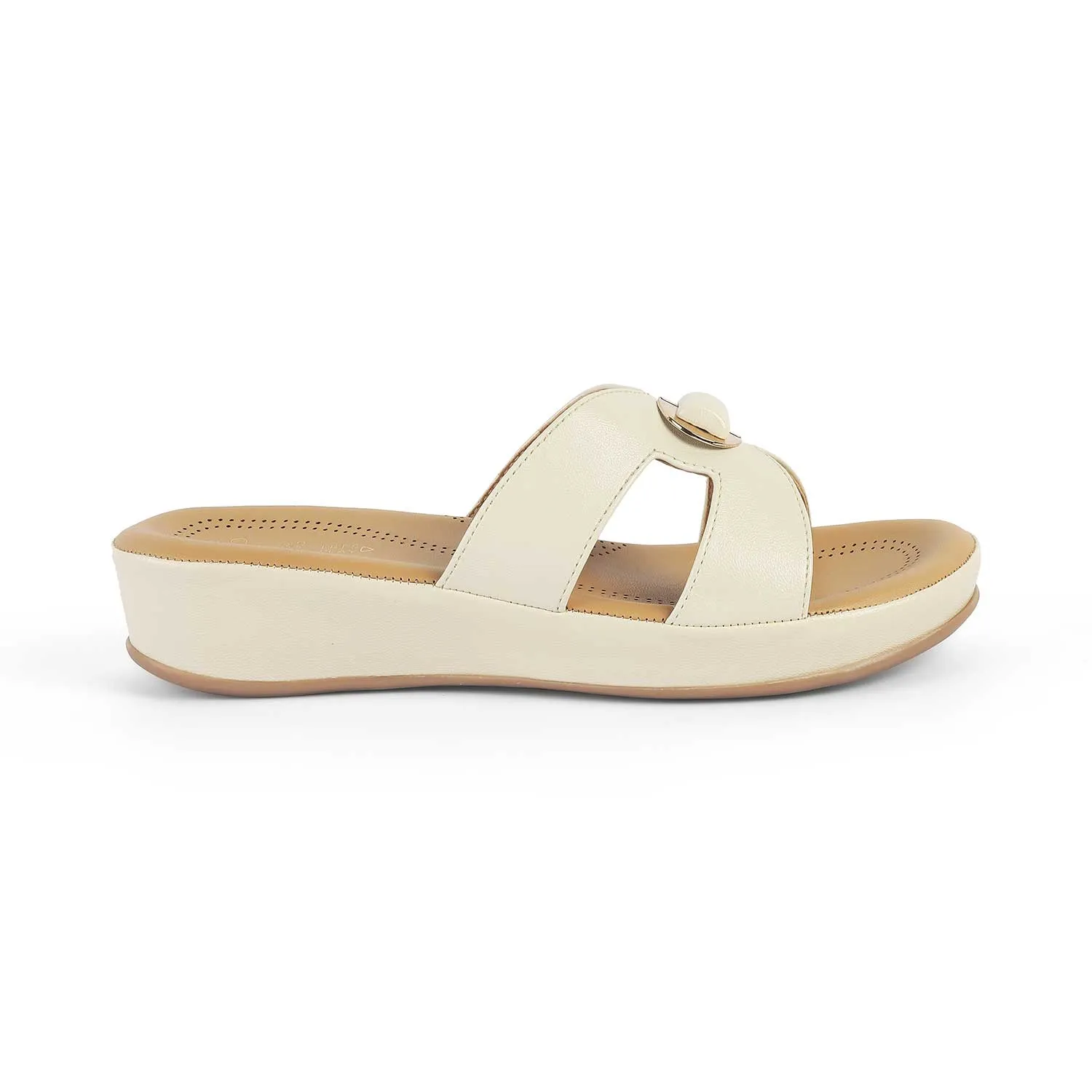 Tresmode Helsinki Cream Women's Casual Platform Flats