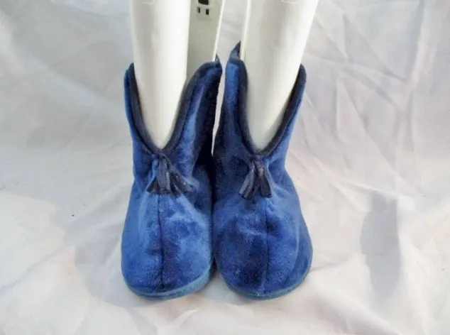 Womens MUK LUKS MUKLUKS Slipper Boot BLUE Booties XL 11-12 FLEECE