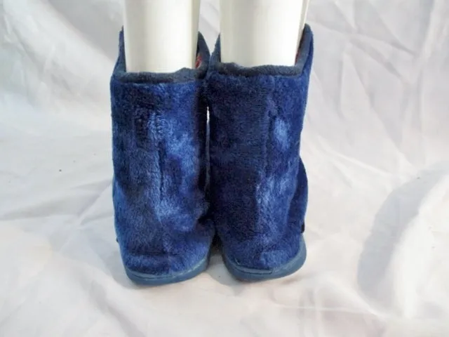 Womens MUK LUKS MUKLUKS Slipper Boot BLUE Booties XL 11-12 FLEECE