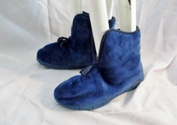 Womens MUK LUKS MUKLUKS Slipper Boot BLUE Booties XL 11-12 FLEECE