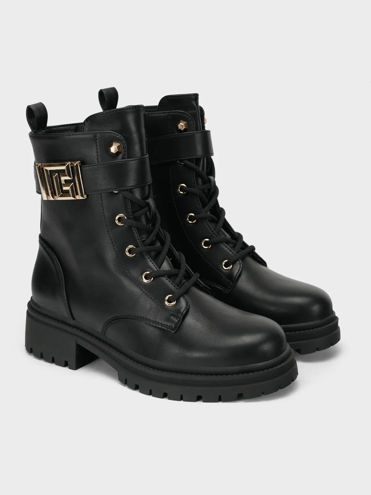 Women's "SOLEH" Side Buckled Ankle Boots