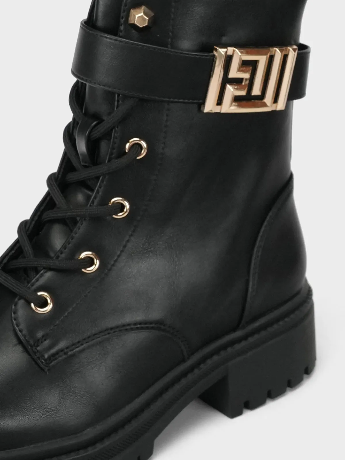 Women's "SOLEH" Side Buckled Ankle Boots