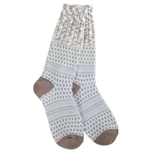 WORLDS SOFTEST GALLERY TEXTURED CREW SOCKS ROCKY - WOMENS