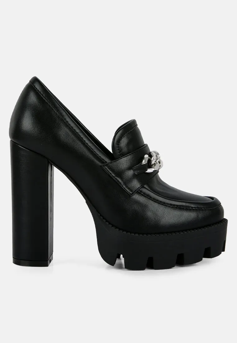 Y2K Chunky High Block Heeled Loafers