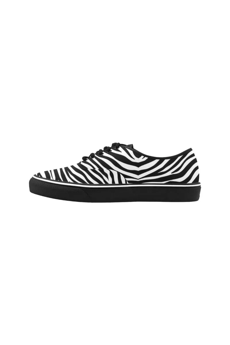 Zebra Print Classic Women's Canvas Low Top Shoes (Model E001-4)